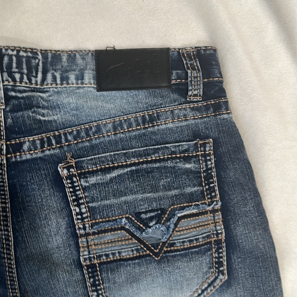 Blue Relaxed Fit Jeans with Vintage Wash - Picture 6 of 7